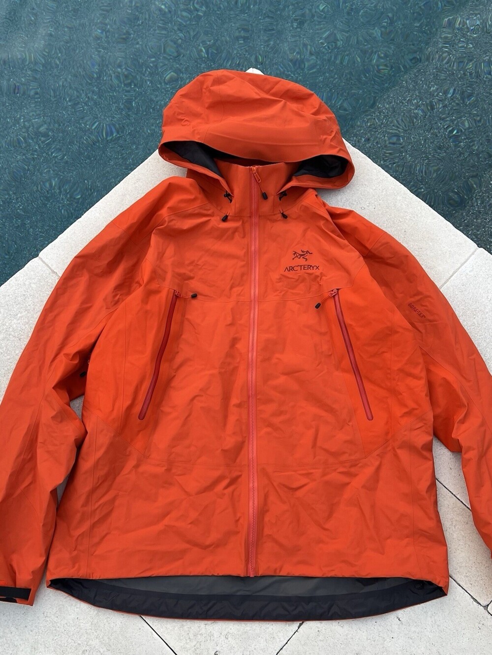 Arc’teryx Beta Jacket Orange Men’s XXL 2XL Gore-Tex Hood Waterproof Gorp Hiking